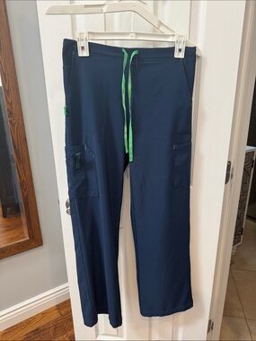 Carhartt Women's Navy Jogger Pants with Green Drawstring